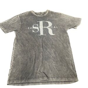 Superrradical SR Logo Acid Wash Bart Skull T-Shirt Mens Large Black 2017 Rare